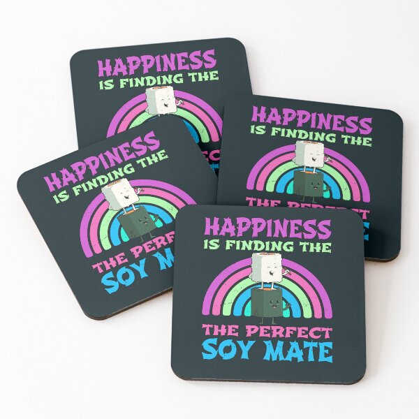 Item preview, Happiness is Finding the Soy Mates Kawaii Cartoon Sushi Funny Positive Quote designed and sold by CRHPOD20.