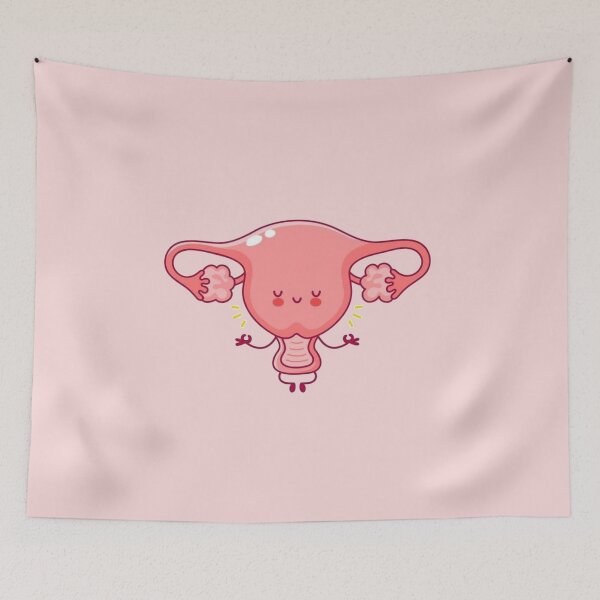 Item preview, Funny female reproductive system || Hand drawn uterus || womb female reproductive sex organ and flowers. designed and sold by Artw0rld.