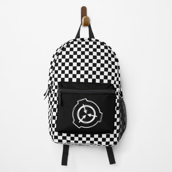 Item preview, SCP Foundation Black, White Checkered Pattern Backpack designed and sold by opalskystudio.