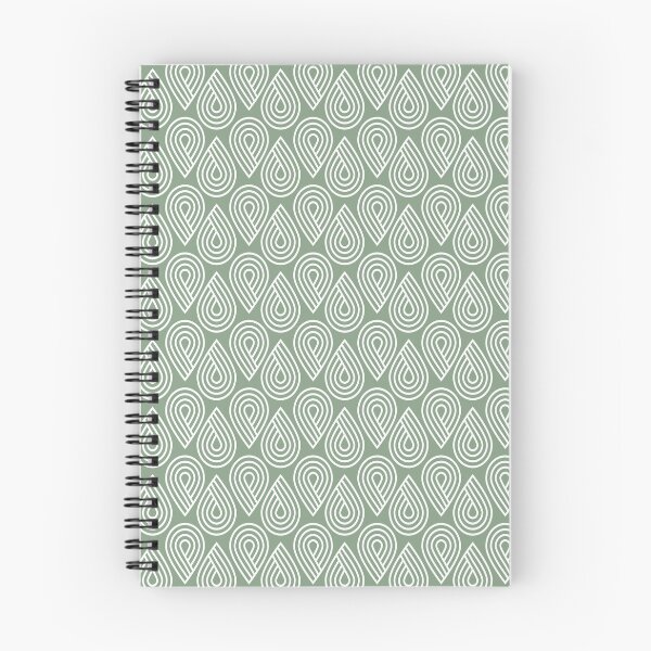 Item preview, White on basil green geometric ornamental droplet pattern designed and sold by CONTRAPINK.