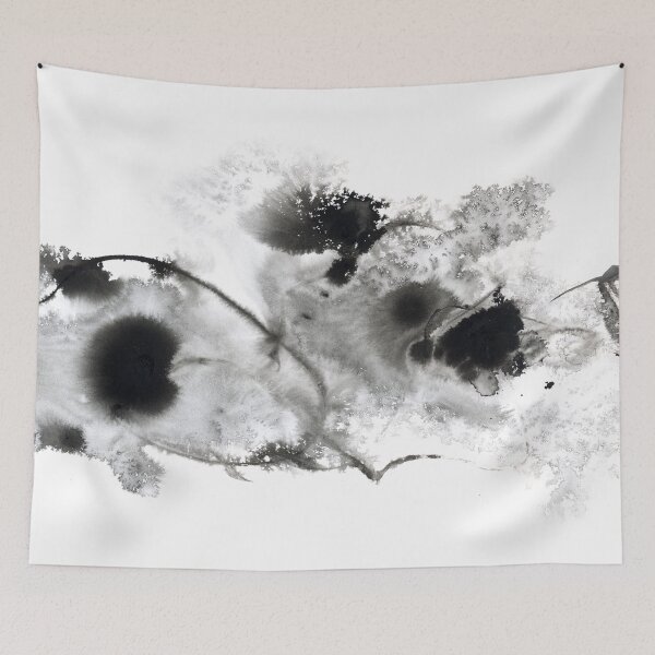 Item preview, Black And White Modern Abstract Monochromatic Ink Painting designed and sold by Art by  Gordan P. Junior.