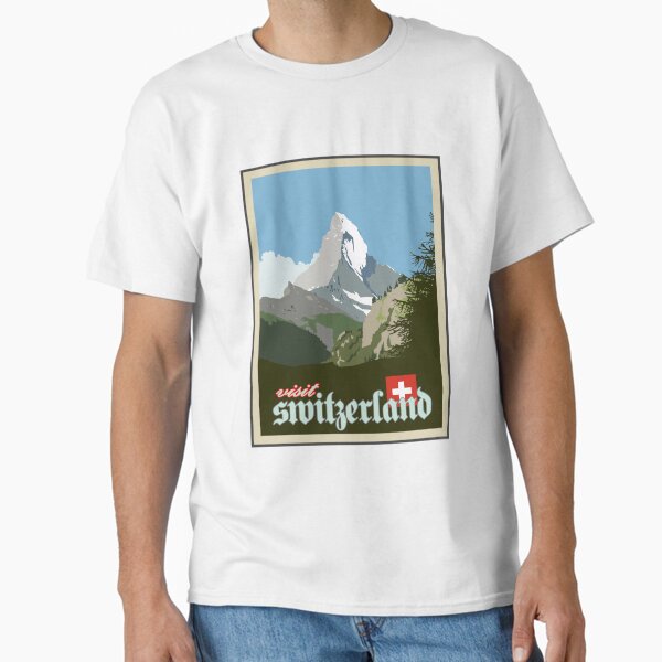 Vista previa del artículo con la obra «Póster gráfico de viaje vintage de Visit Switzerland», diseñado y vendido por axialdesigns.