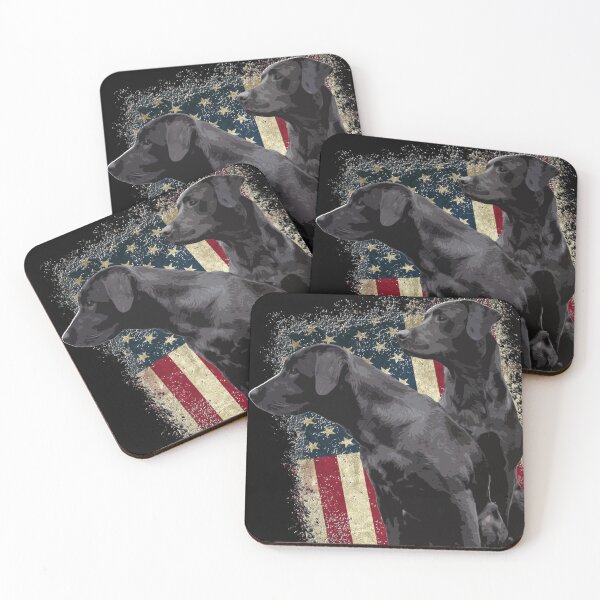 Item preview, Patriotic Black Labrador Retrievers, 2 Labradors with American Flag  designed and sold by LifeCrush.