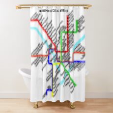 Washington DC Metro Map Shower Curtain