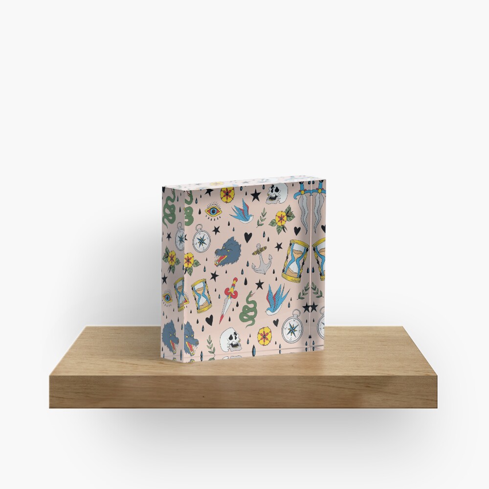 Tatted Up Acrylic Block