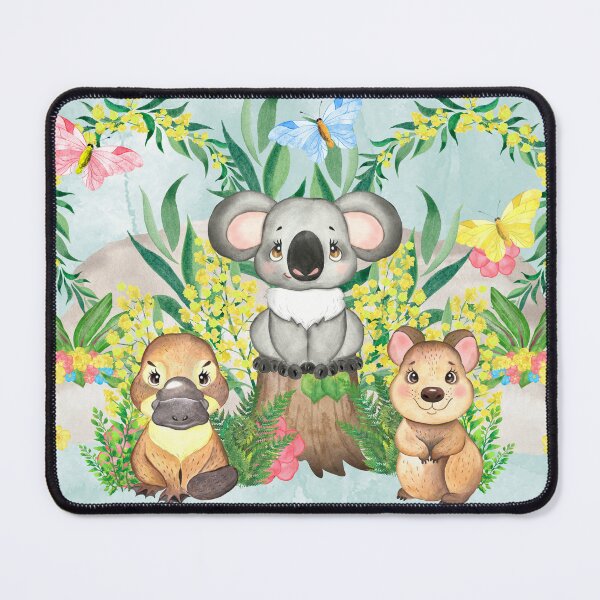 Item preview, Adorable Australian baby animals, a cute puggle, sweet koala and cheeky quokka, watercolor painting designed and sold by Orianah.