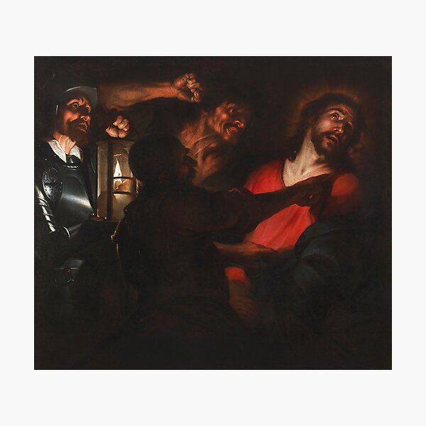 Lámina Fotográfica La Captura De Cristo Escuela De Caravaggio Arte Bíblico Del Evangelio 1915