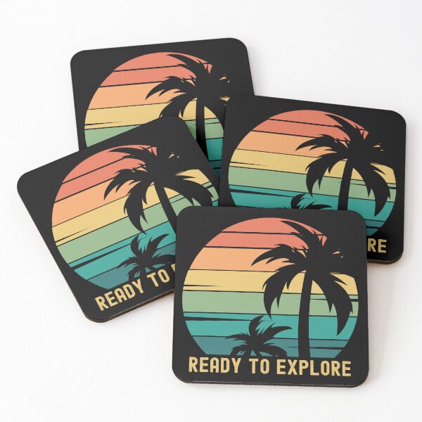 Item preview, Vintage Tropical Sunset, Ready To Explore, Seize The Summer,  #beachbound, forever sunset, Hola Beaches, Beach Life, Ocean View, Forever Chasing Sunset designed and sold by Sun Sand & Sea Art.