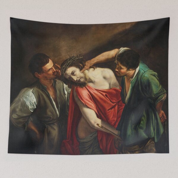 Item preview, The Mocking of Christ | Caravaggesque Master | 1620 Renaissance Gospel Biblical Art designed and sold by CJET.