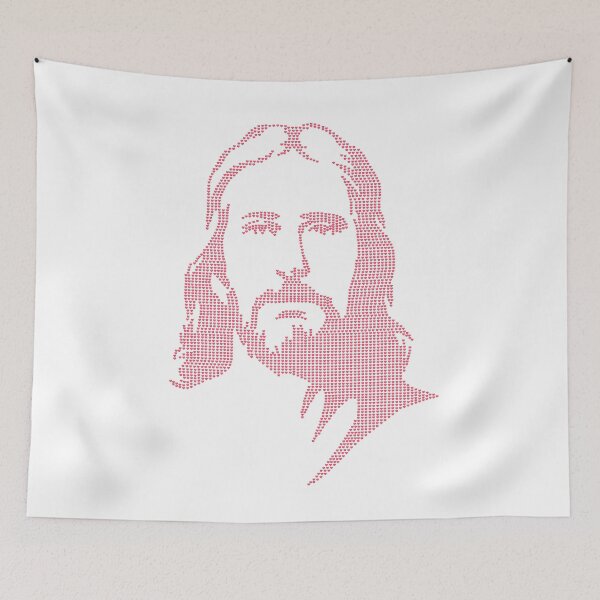 Item preview, Jesus Portrait With Red Hearts - Jesus Face designed and sold by molamode.