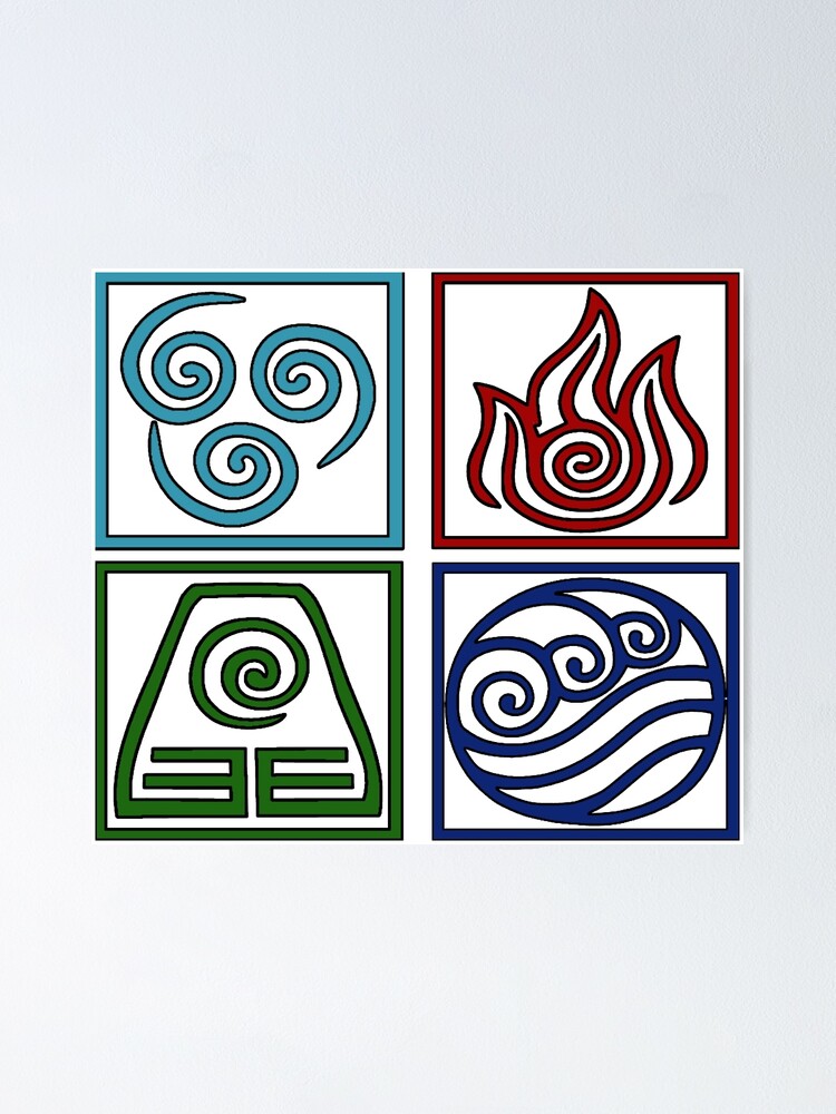 Die Vier Elemente Avatar Poster Von Epiclymadguy Redbubble