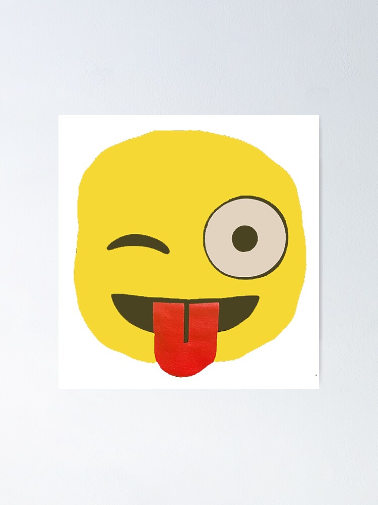 Póster Emoji Guiñando Un Ojo Emojis Sacando La Lengua De Nostrathomas66 Redbubble 2643