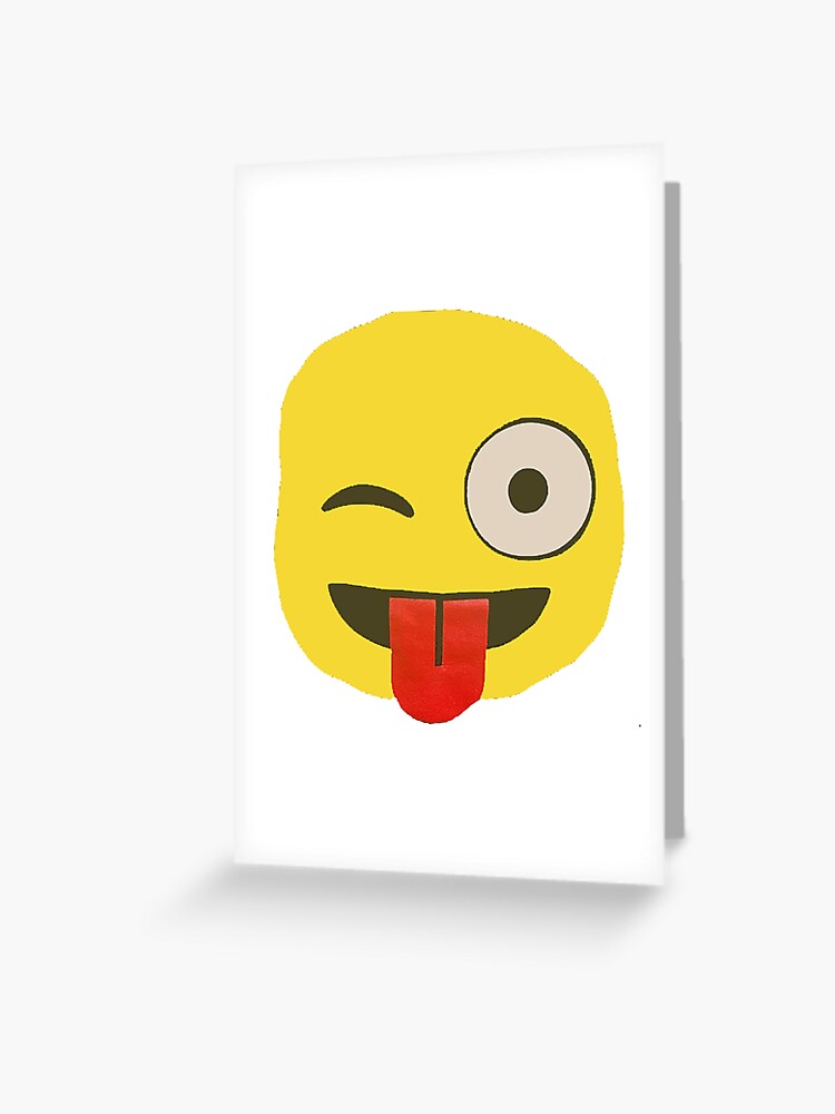 Emoji Expressions Plush Pillow Winking Face Stuck Out Tongue