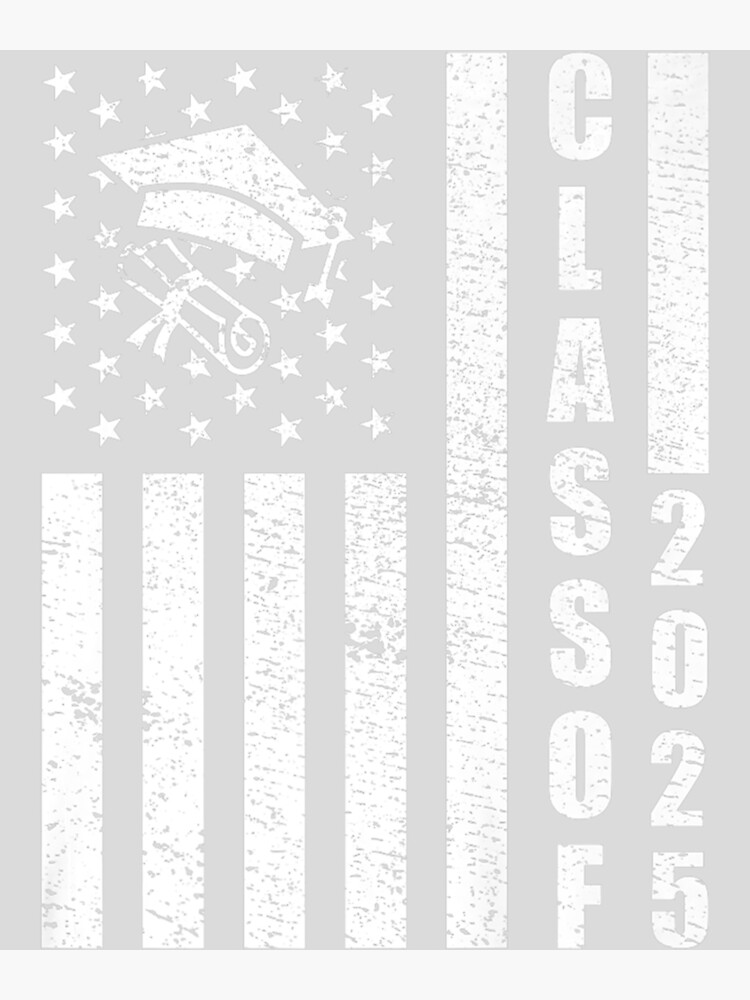 "Class of 2025 Distressed American Flag Graduation Premium" Poster for