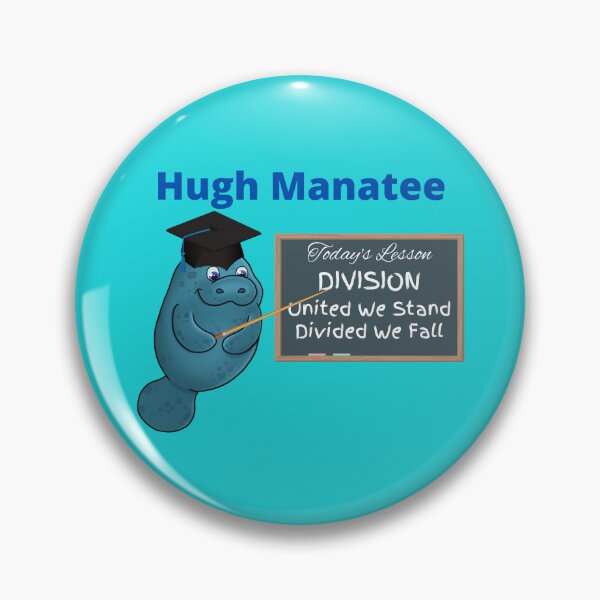 Item preview, Hugh Manatee United We Stand Divided We Fall Blue Letters designed and sold by podguy.