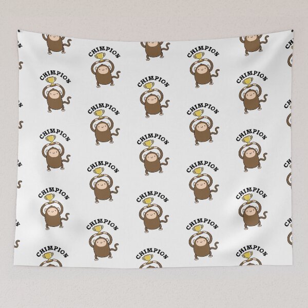 Item preview, Chimpion Champion Funny Chimpanzee Puns  designed and sold by punnybone.