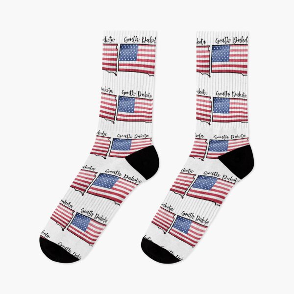 Item preview, South Dakota State Outline with Patriotic USA American Flag designed and sold by Gsallicat.