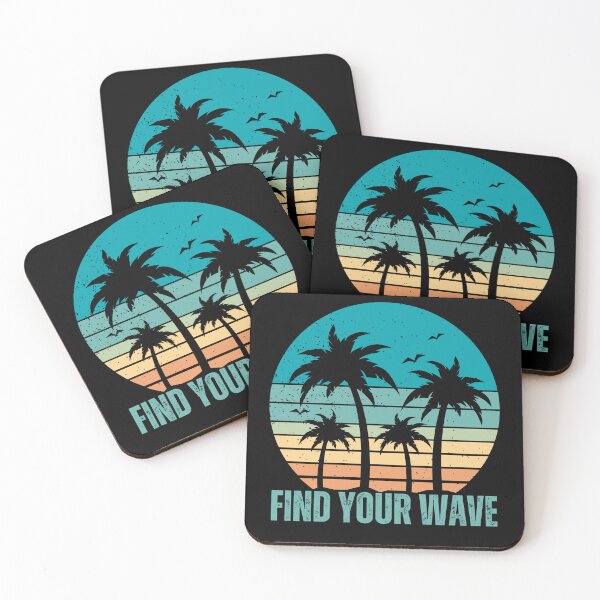 Item preview,  Vintage Tropical Sunset, Find Your Wave, Ready To Explore, Seize The Summer, forever sunset, Hola Beaches, Beach Life, Ocean View, Forever Chasing Sunset designed and sold by Sun Sand & Sea Art.