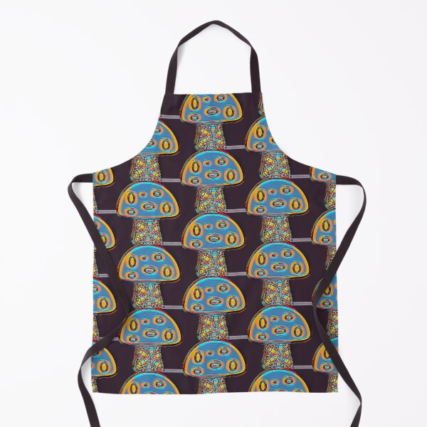 Item preview, Blue and orange dominant Brightly colored psychedelic mushroom pattern ?  designed and sold by Laree  Jones.