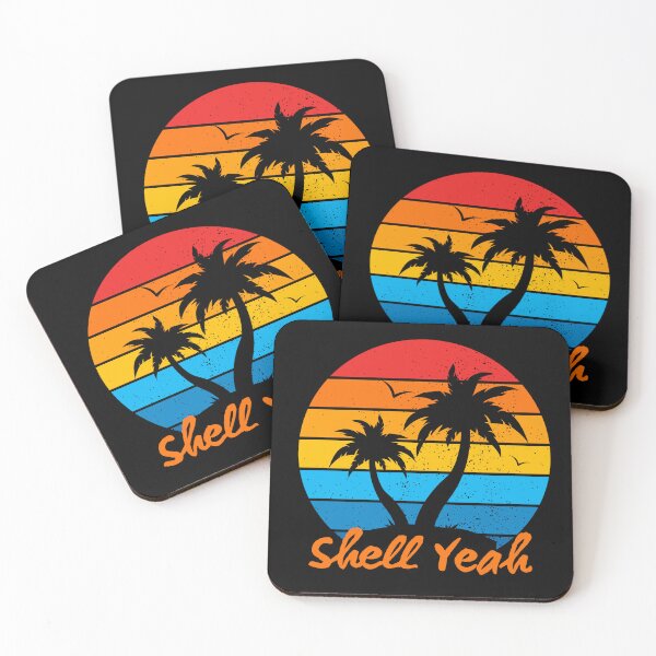 Item preview, Vintage Tropical Sunset, SHELL YEAH, Find Your Wave, Ready To Explore, Seize The Summer, forever sunset, Hola Beaches,Forever Chasing Sunset designed and sold by Sun Sand & Sea Art.