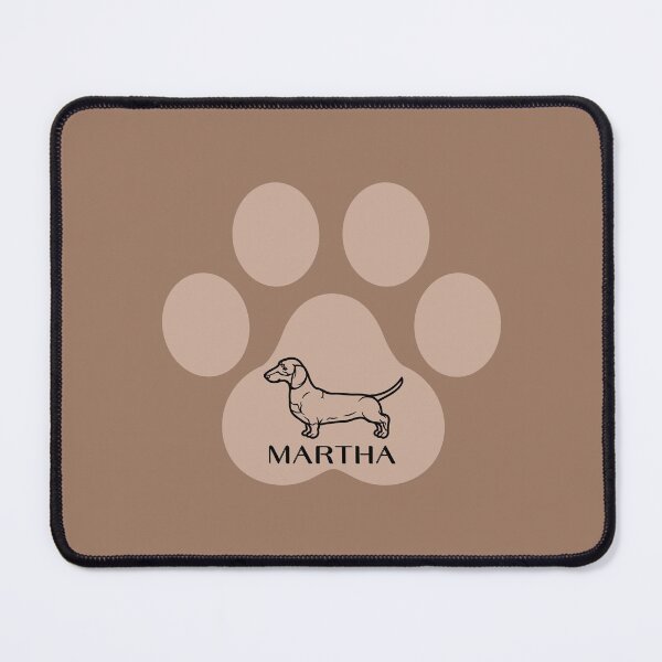 Item preview, Dachshund dog in brown paw and name Martha designed and sold by GloriannaCenter.