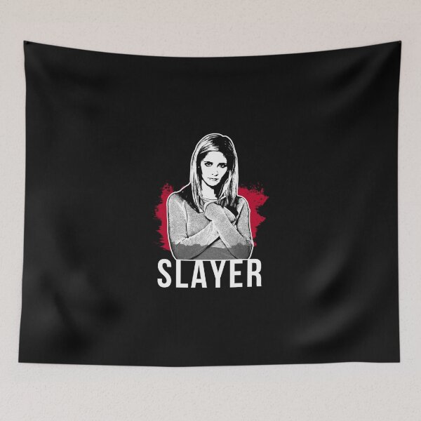 Artikelvorschau, Slayer-Porträt - Rot mit weißem Text (BtVS) entworfen und verkauft von keupercvwex.