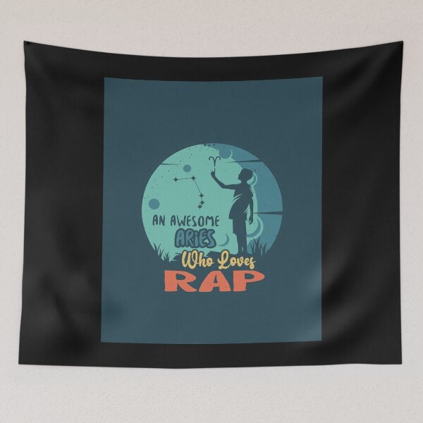 Item preview, An Awesome Aries Who Loves Rap Graphic designed and sold by Sorianan748.