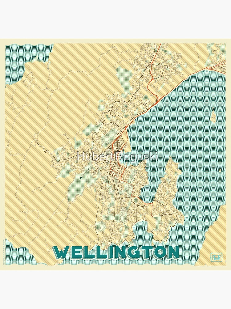 Wellington Map Retro by HubertRoguski