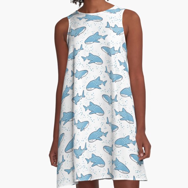 Starry Whale Sharks (Light version) A-Line Dress