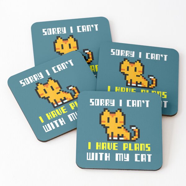 Item preview, Sorry I Can't I Have Plans With My Cat, Cute Anime Pixel designed and sold by ZinMio.