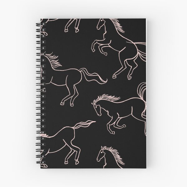 Aperçu de l'œuvre A Stampede of Wild Horses Pattern, blanc sur noir créée et vendue par pinkthesis.