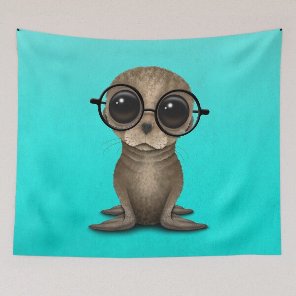 Item preview, Nerdy Baby Sea Lion Wearing Glasses designed and sold by JeffBartels.