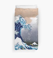 Große Welle aus Kanagawa von Hokusai Wandteppich Vektorisierte HD-Qualität (Klicken Sie auf Artist Notes) Bettbezug