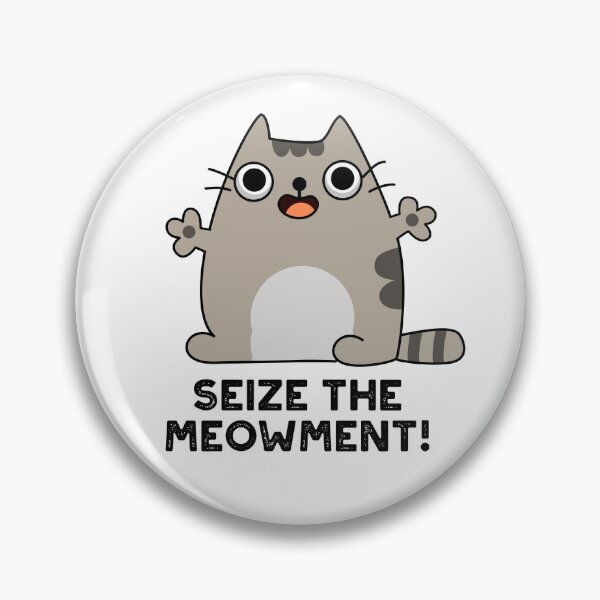 Item preview, Seize The Meow-ment Positive Cat Puns  designed and sold by punnybone.