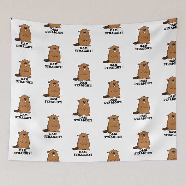 Item preview, Dam Straight Cute Sassy Beaver Pun designed and sold by punnybone.