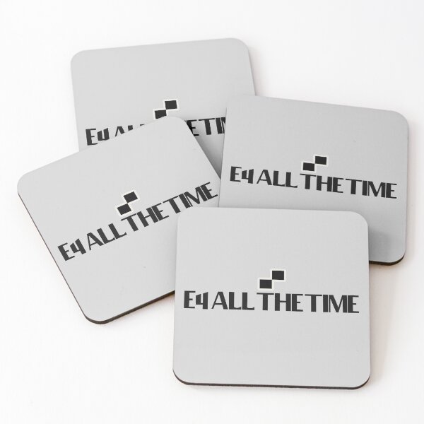 Item preview, E4 All The Time - Bold text, chess squares designed and sold by Chubuter.