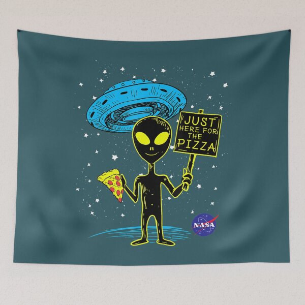 Item preview, Nasa Ufo Alien Just Here For The Pizza designed and sold by papabobo.
