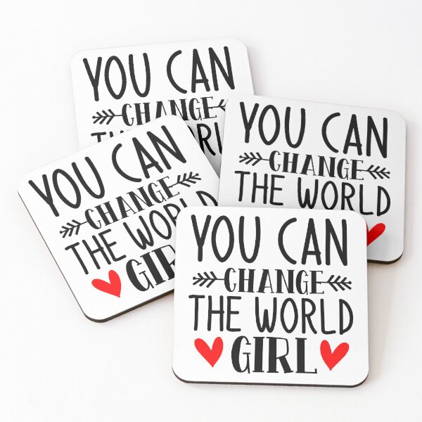 Item preview, You Can Change The World Girl Positive Saying Black Typography designed and sold by MindfulMeta.