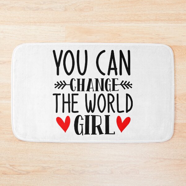 Item preview, You Can Change The World Girl Positive Saying Black Typography designed and sold by MindfulMeta.