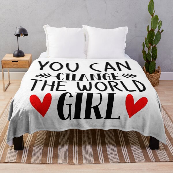 Item preview, You Can Change The World Girl Positive Saying Black Typography designed and sold by MindfulMeta.