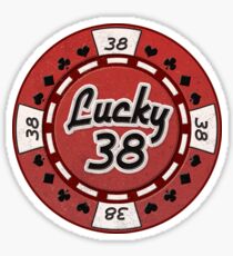 Lucky 38 chip sticker Sticker