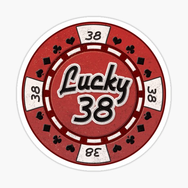Lucky 38 chip sticker Sticker