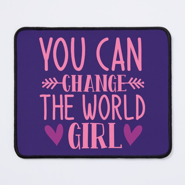 Item preview, You Can Change The World Girl Positive Saying Pink Typography designed and sold by MindfulMeta.