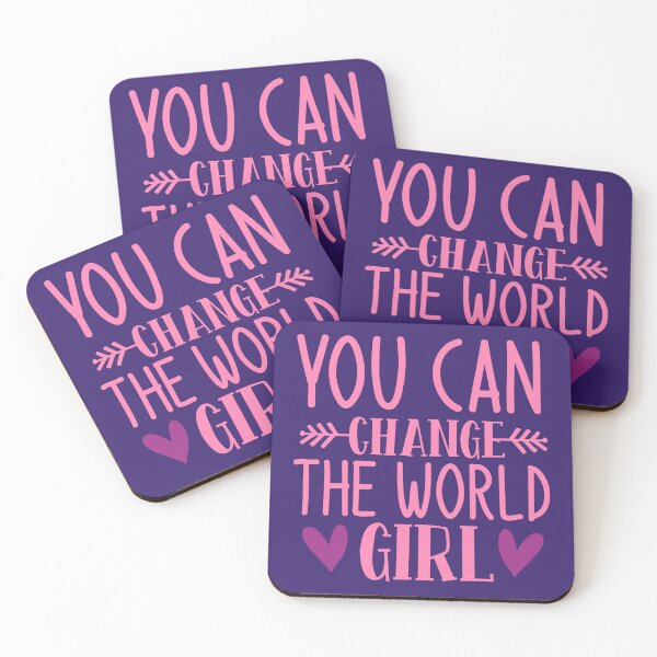 Item preview, You Can Change The World Girl Positive Saying Pink Typography designed and sold by MindfulMeta.
