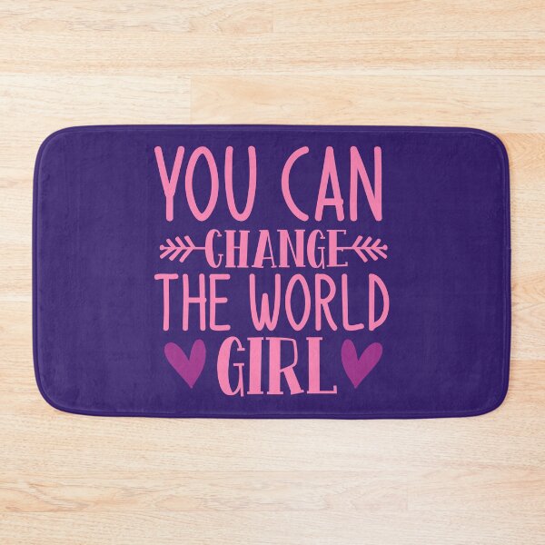 Item preview, You Can Change The World Girl Positive Saying Pink Typography designed and sold by MindfulMeta.