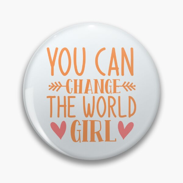 Item preview, You Can Change The World Girl Positive Saying Tangerine Typography designed and sold by MindfulMeta.