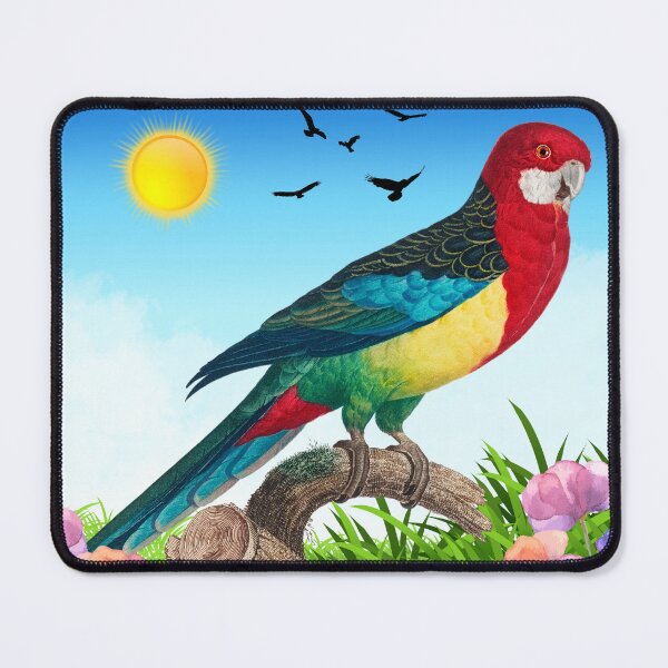 Item preview, Bright Colored Parrot on a Branch Amongst the Flowers designed and sold by CraftyAnimal.
