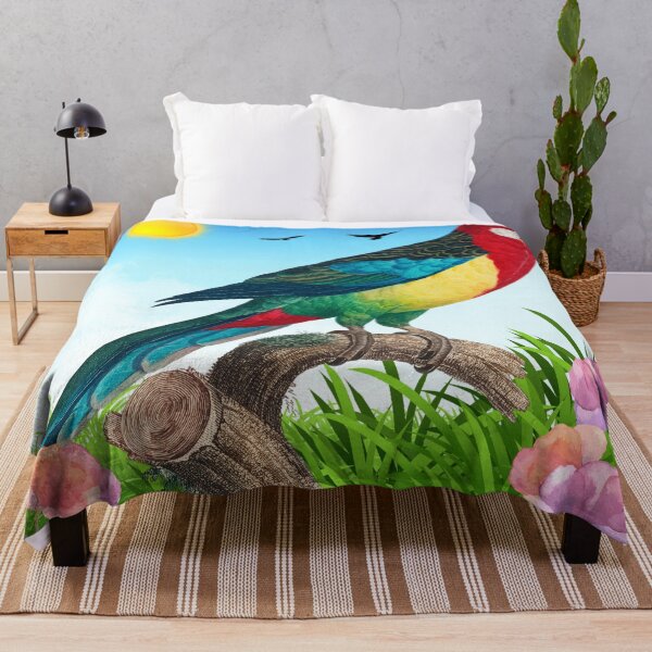 Item preview, Bright Colored Parrot on a Branch Amongst the Flowers designed and sold by CraftyAnimal.