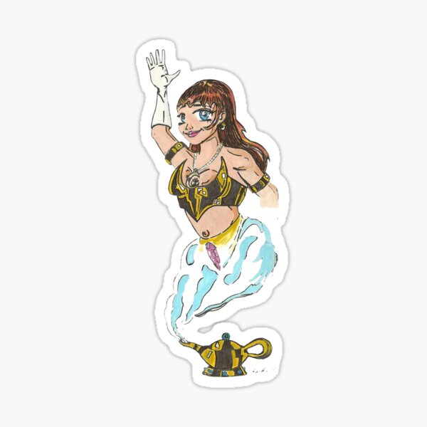 Ginger Haired Genie Sticker By Chuckhalloran Redbubble