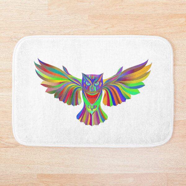 Item preview, Majestic Multicolor Owl In Flight, Owl Spirit Guide designed and sold by CreativeCranium.
